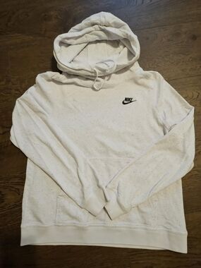 Nike White Speckled Pullover Hoodie - Men's